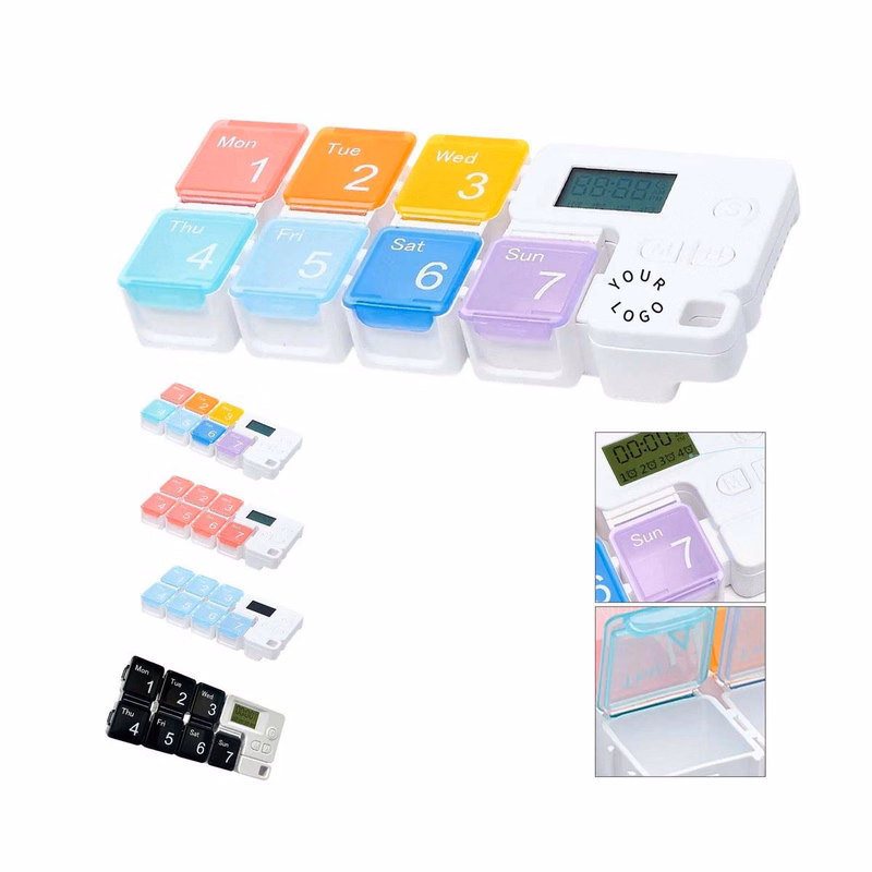 Compact Pill Box with Time Reminder Function