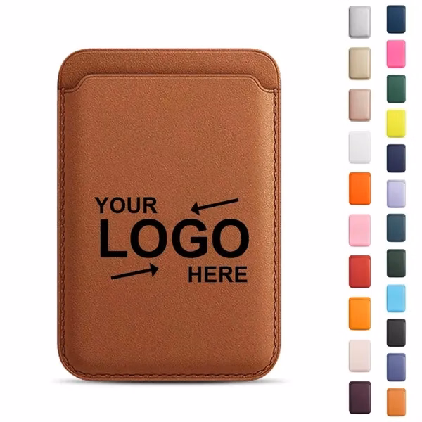 Custom PU Leather Magnetic Phone Wallet — Shock-Proof Card Pocket Promo Gift