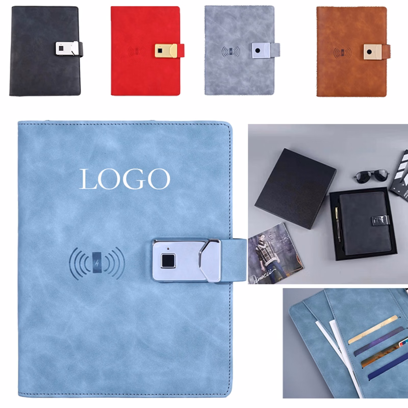 Usb-Charged Fingerprint Lock Notebook