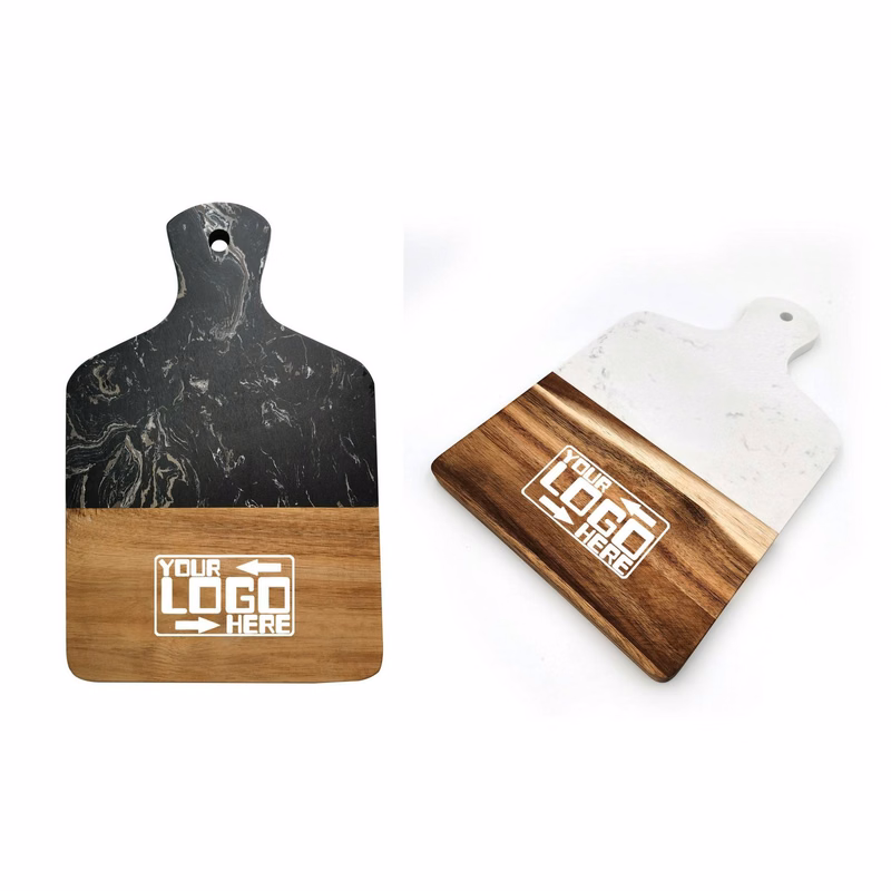 Marble with Wood Cheese Serving Boards