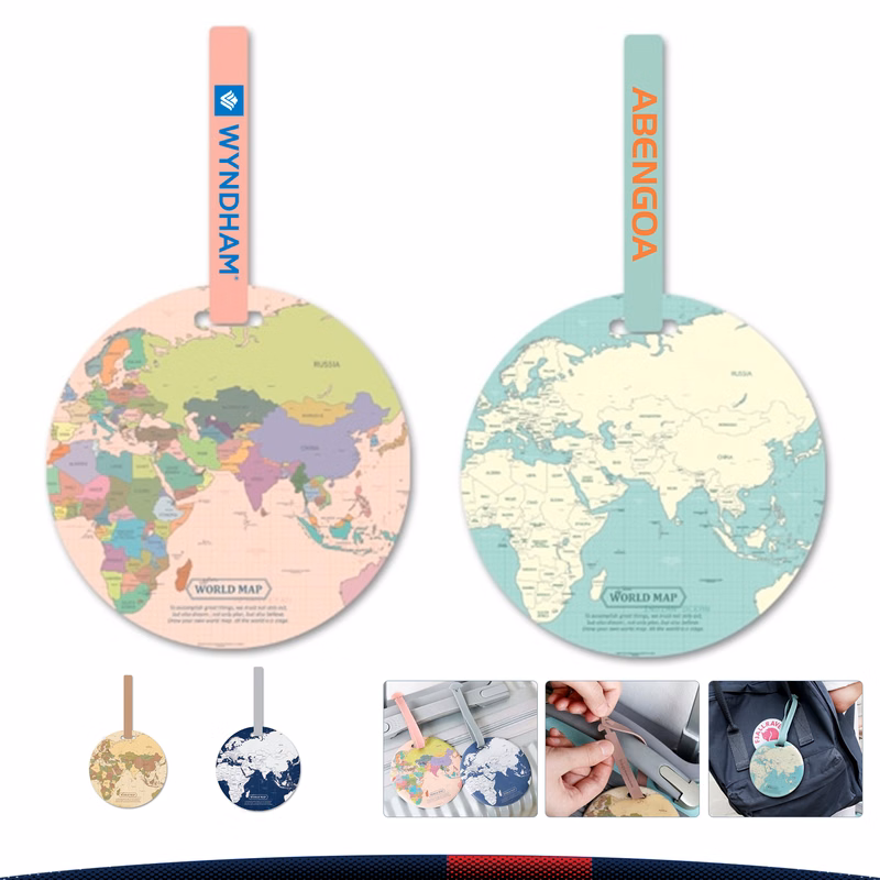 World Map Name Tag