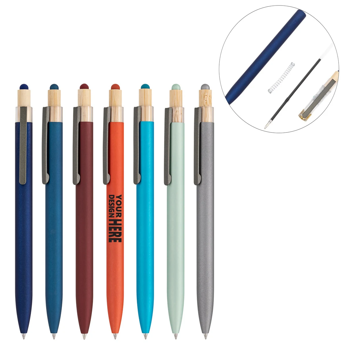 Eco Bamboo Cap Click Gel Pen 1