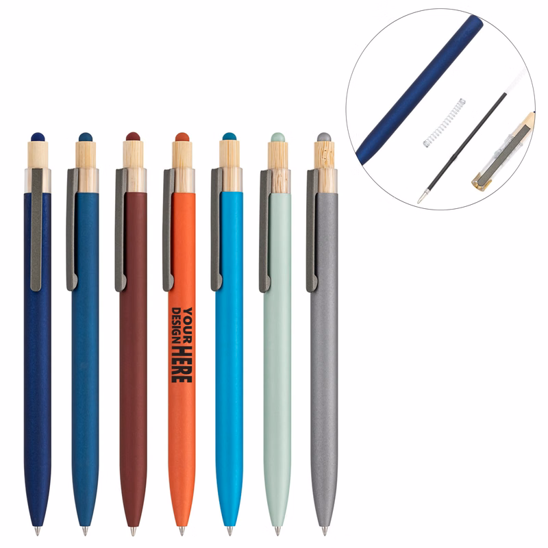 Eco Bamboo Cap Click Gel Pen