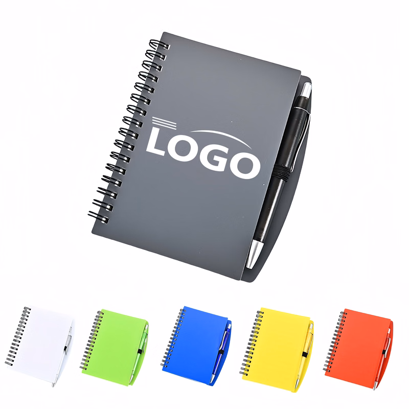 A6 Frosted Spiral Notebook with Pen
