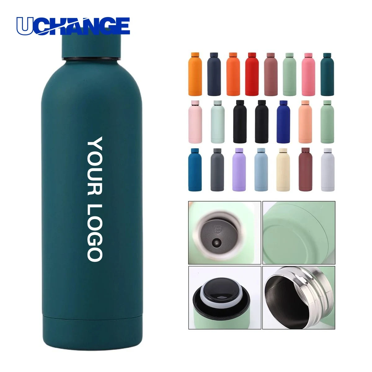 16 oz Stainless Steel Bottle Drinkware Portable with Handle, custom water bottle with logo imprint 1