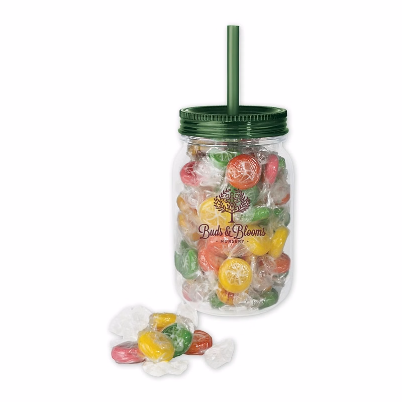 Mason Acrylic Jar With Citrus Slice Candies