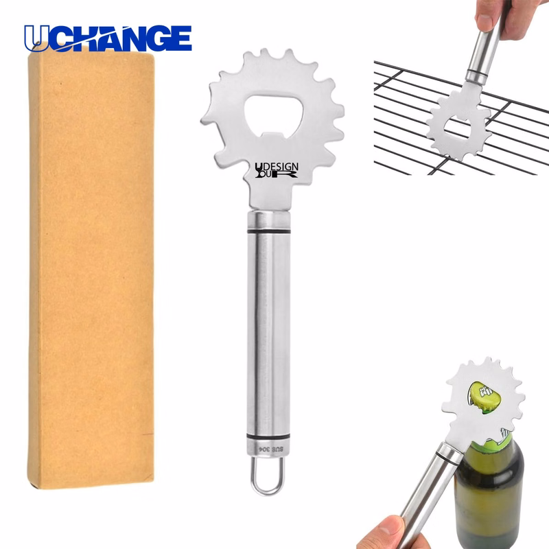 Grill Scraper and Bottle Opener Tool for Maintenance