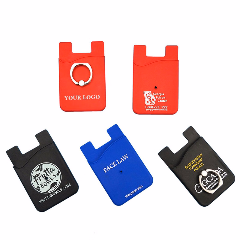 Silicone Phone Wallet w/ Finger Ring Holder