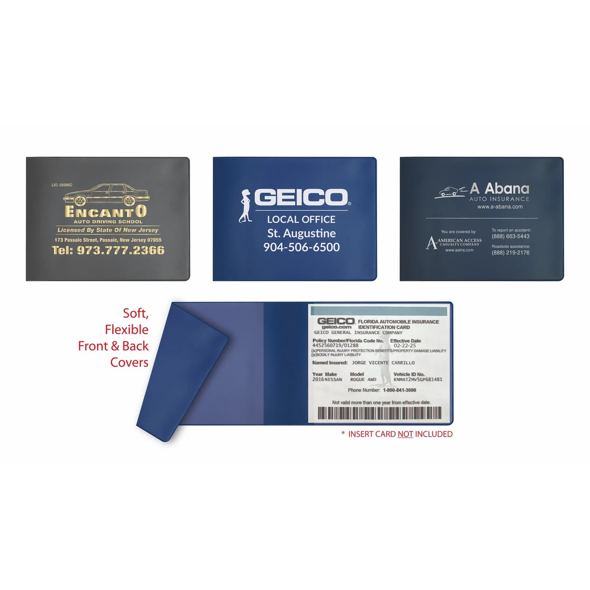 Soft-cover, Foldover Insurance/Registration Card Holder 1
