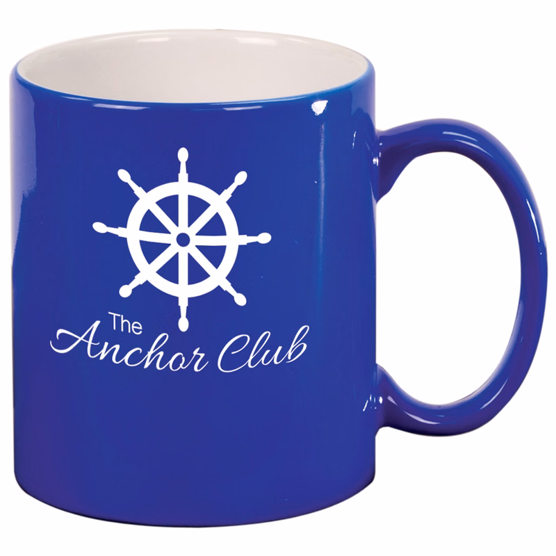 11 Oz. Blue Ceramic Round LazerMug