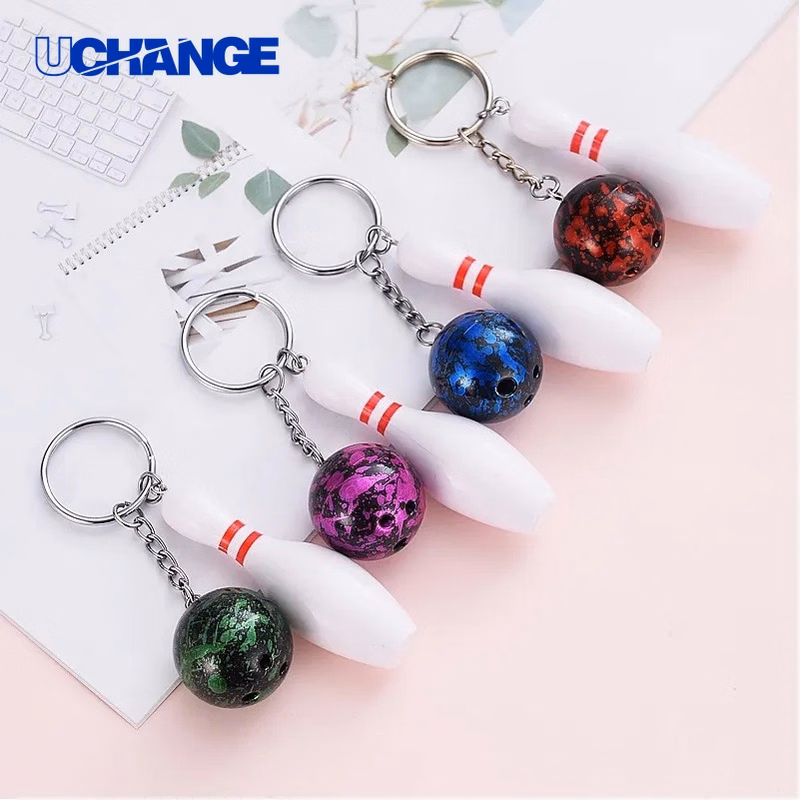 2-in-1 Bowling Metal Keychain Dual-Function Sports Accessory
