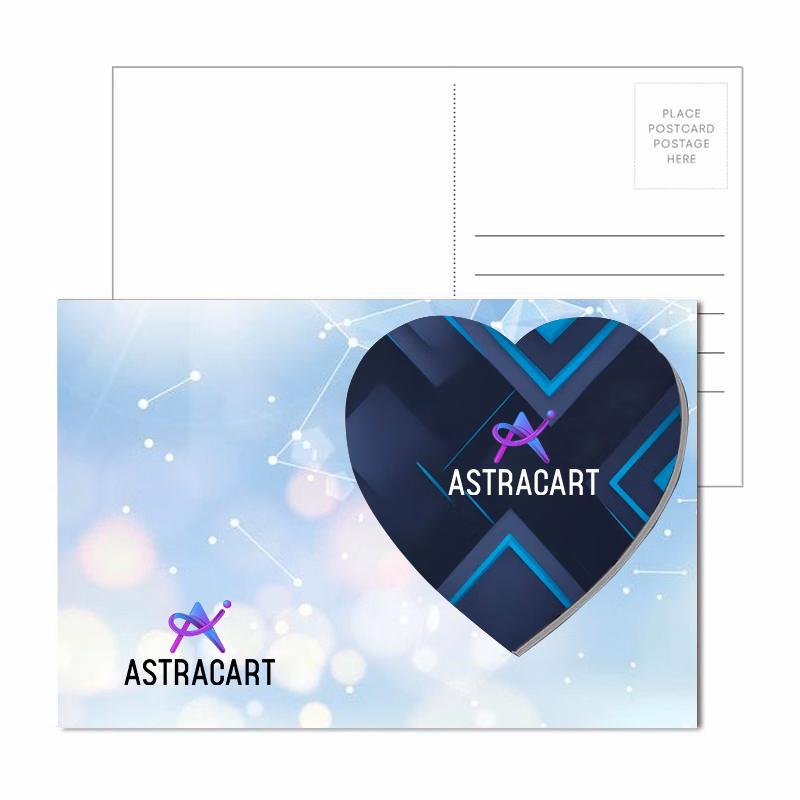 Post Card with Full Color Heart Coaster