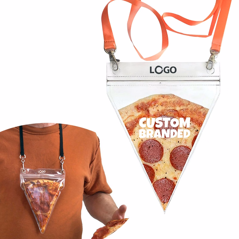 Portable Transparent Pizza Pouch Necklace