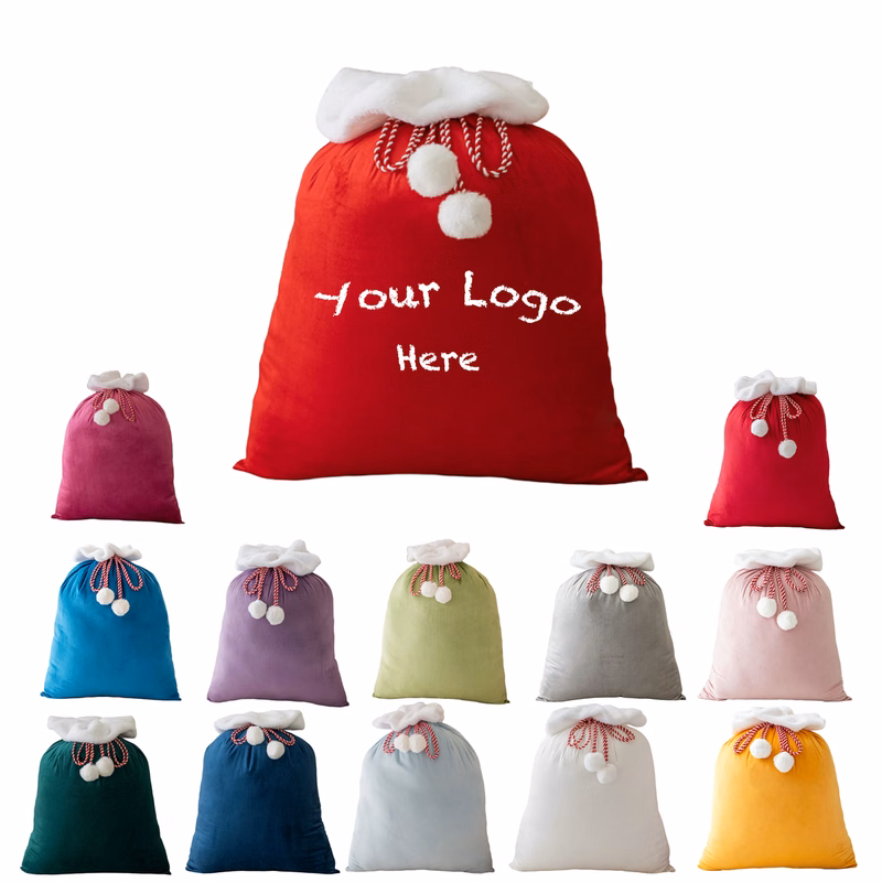 Velvet Drawstring Bag for Christmas Gifts