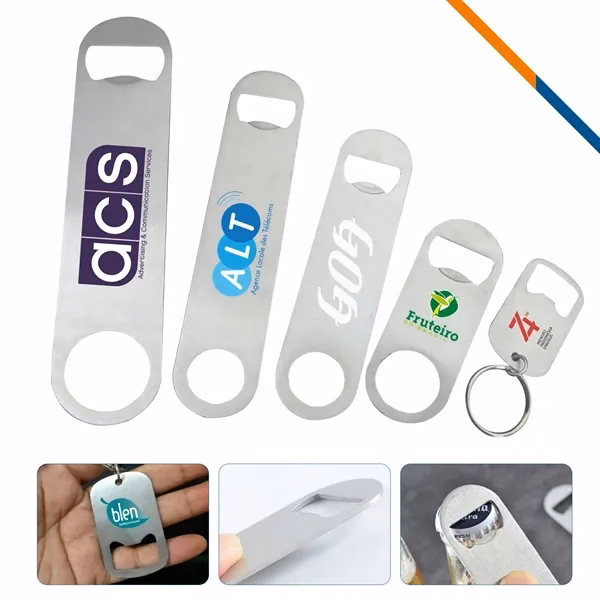 Custom Minimalist Stainless Steel Bottle Opener — 5 Styles with Hanging Hole