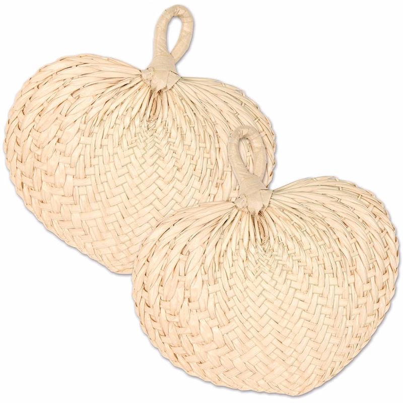 Raffia Fans - Tan 11"