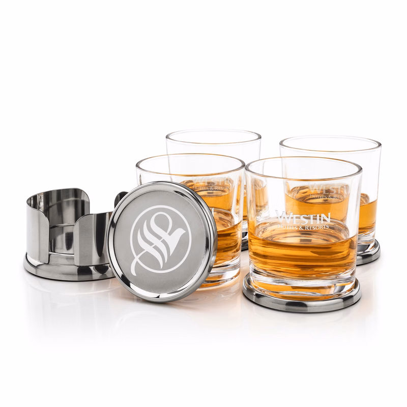 Baldoni Coasters & Whitlock On-the-Rocks Set