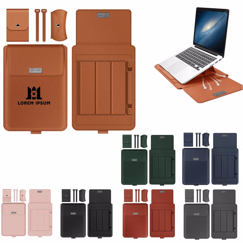 16" PU Leather Multi-Functional Laptop Sleeve
