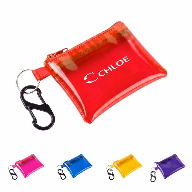 Transparent PVC Coin Purse with Keychain