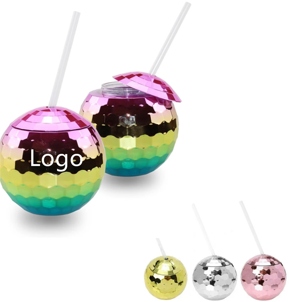 Glitter Balls Cups, custom plastic cup with logo imprint 1