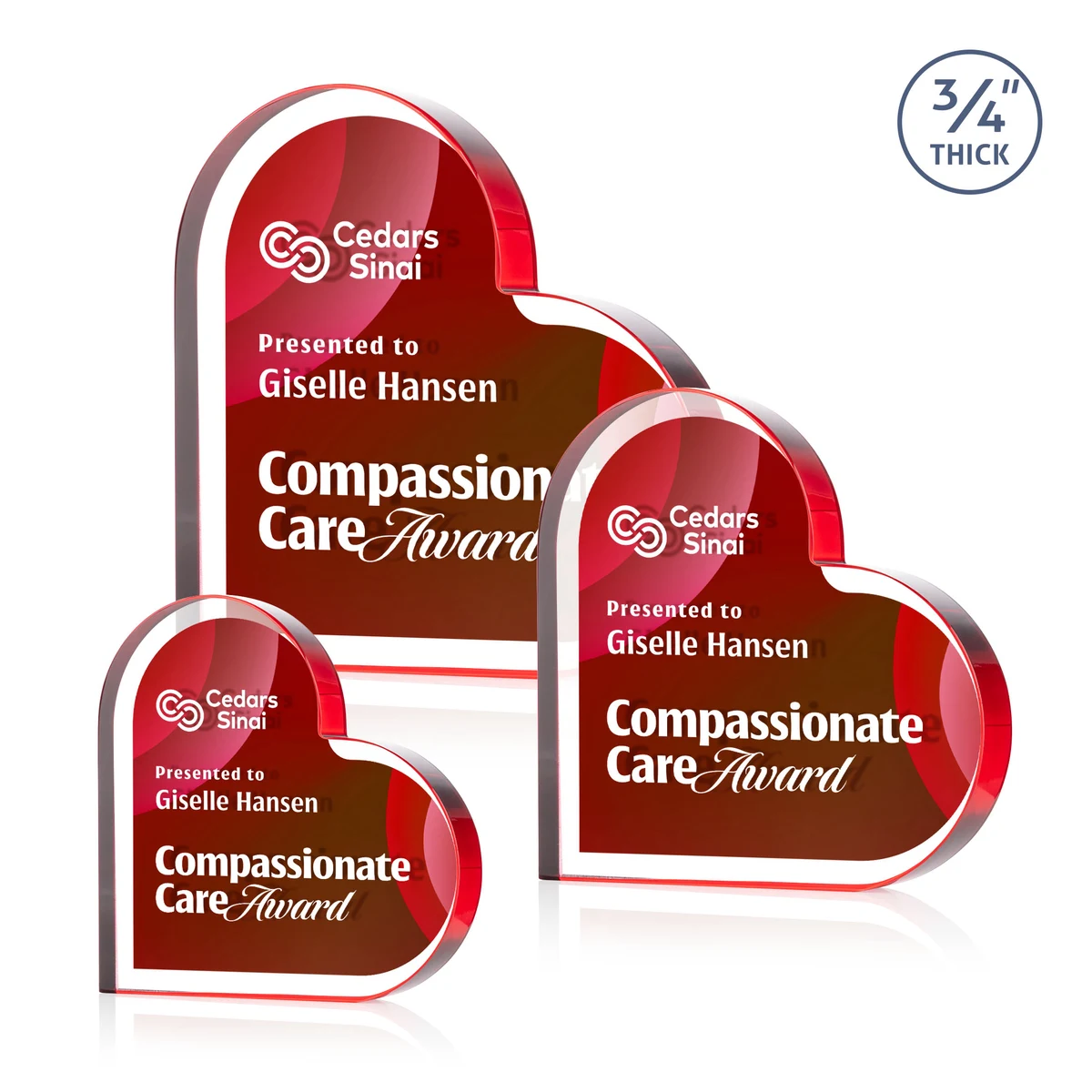 Davina Heart VividPrint™ Double Sided Award - Red 1