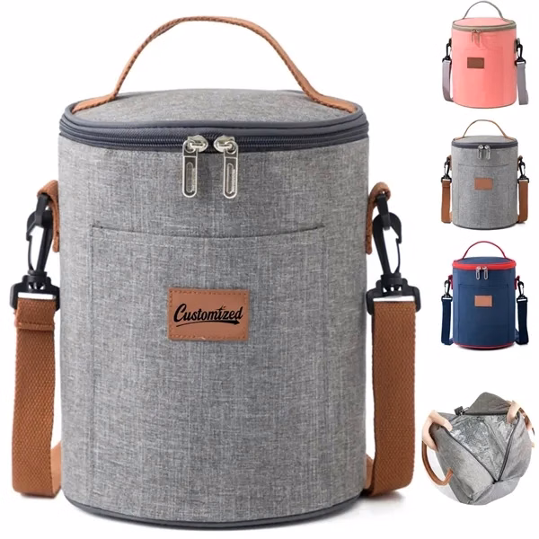 Custom 8L Insulated Cooler Bag with Shoulder Strap — Portable Lunch Promo Item