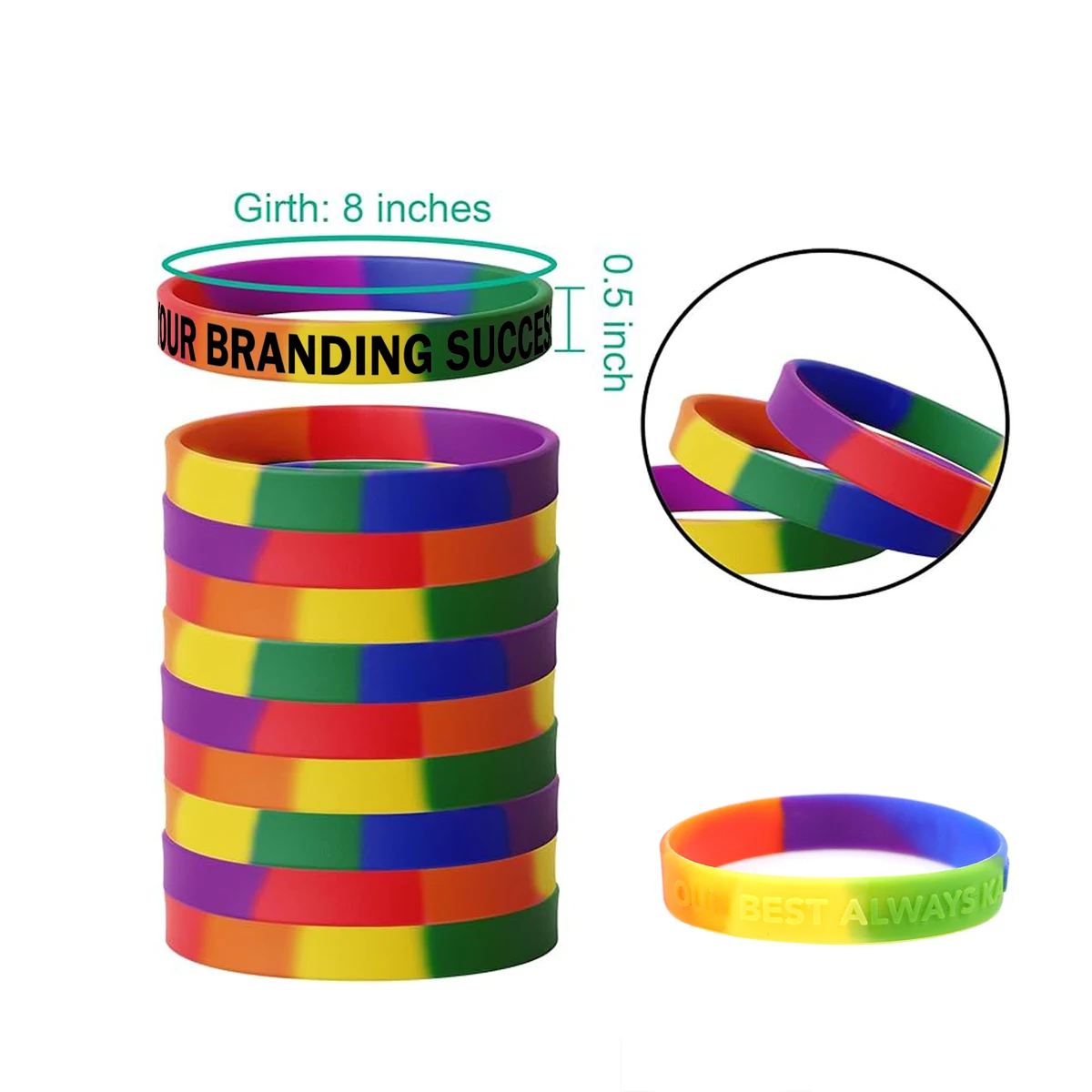 1/2-Inch Stylish Two-Tone Silicone Wristband 1