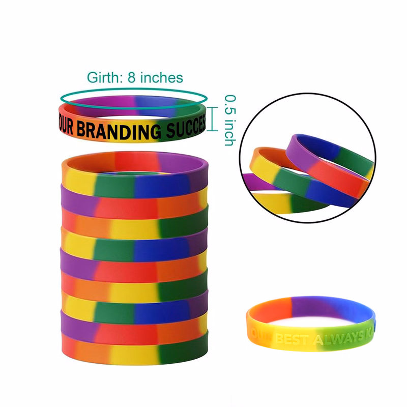 1/2-Inch Stylish Two-Tone Silicone Wristband