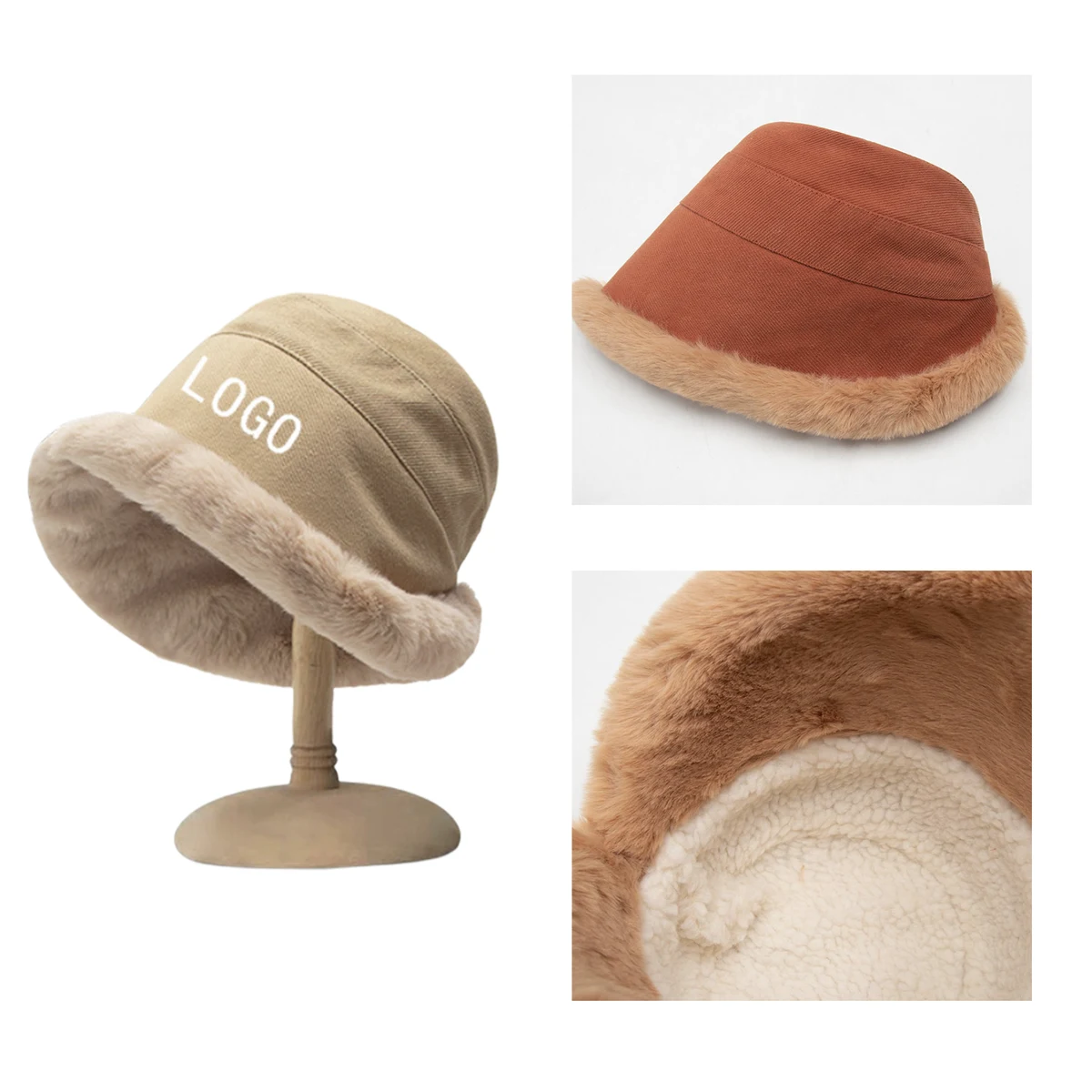 MOQ 10 PCS Stylish Thickened And Warm Fisherman Hat 1