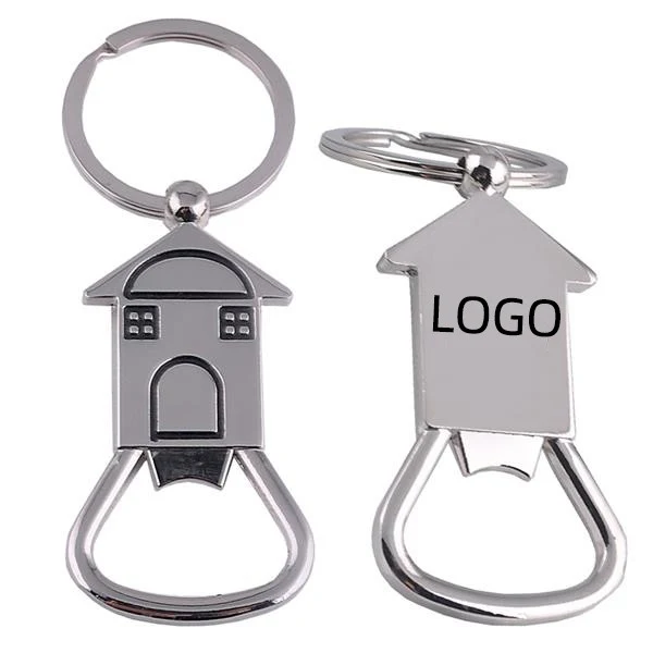 House Shaped Bottle Opener W/ Keyring 1