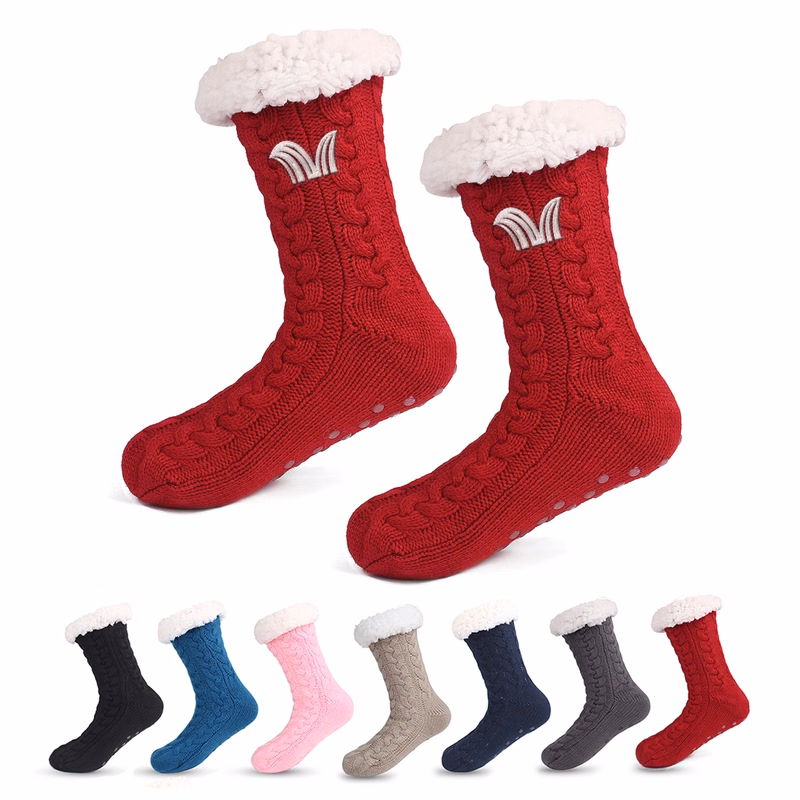 Women Home Slipper Socks Winter Fleece Soft