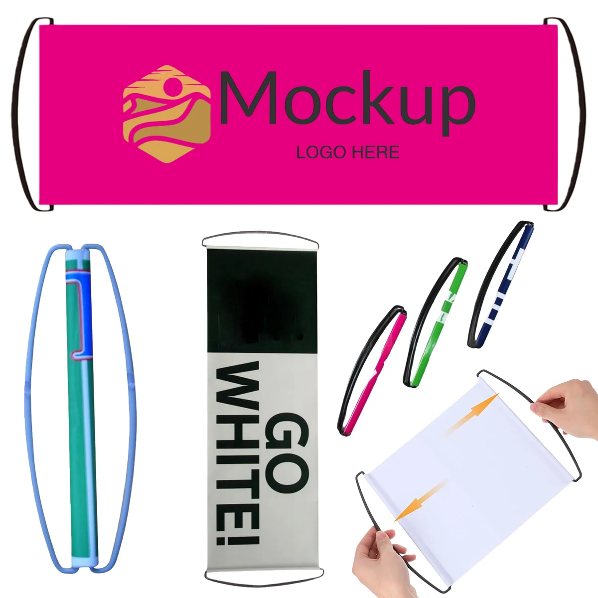 Portable DIY Blank Hand Banner 1
