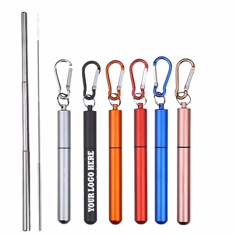 304 Stainless Steel Collapsible Straw Set