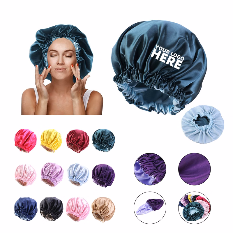 Adjustable Double Layer Reversible Satin Nightcap