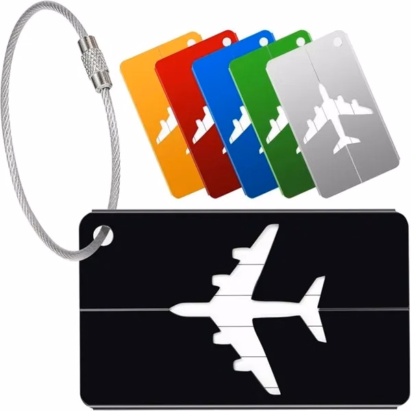 Custom Aluminum Luggage Tags with Privacy Cover — Durable Travel ID Promo