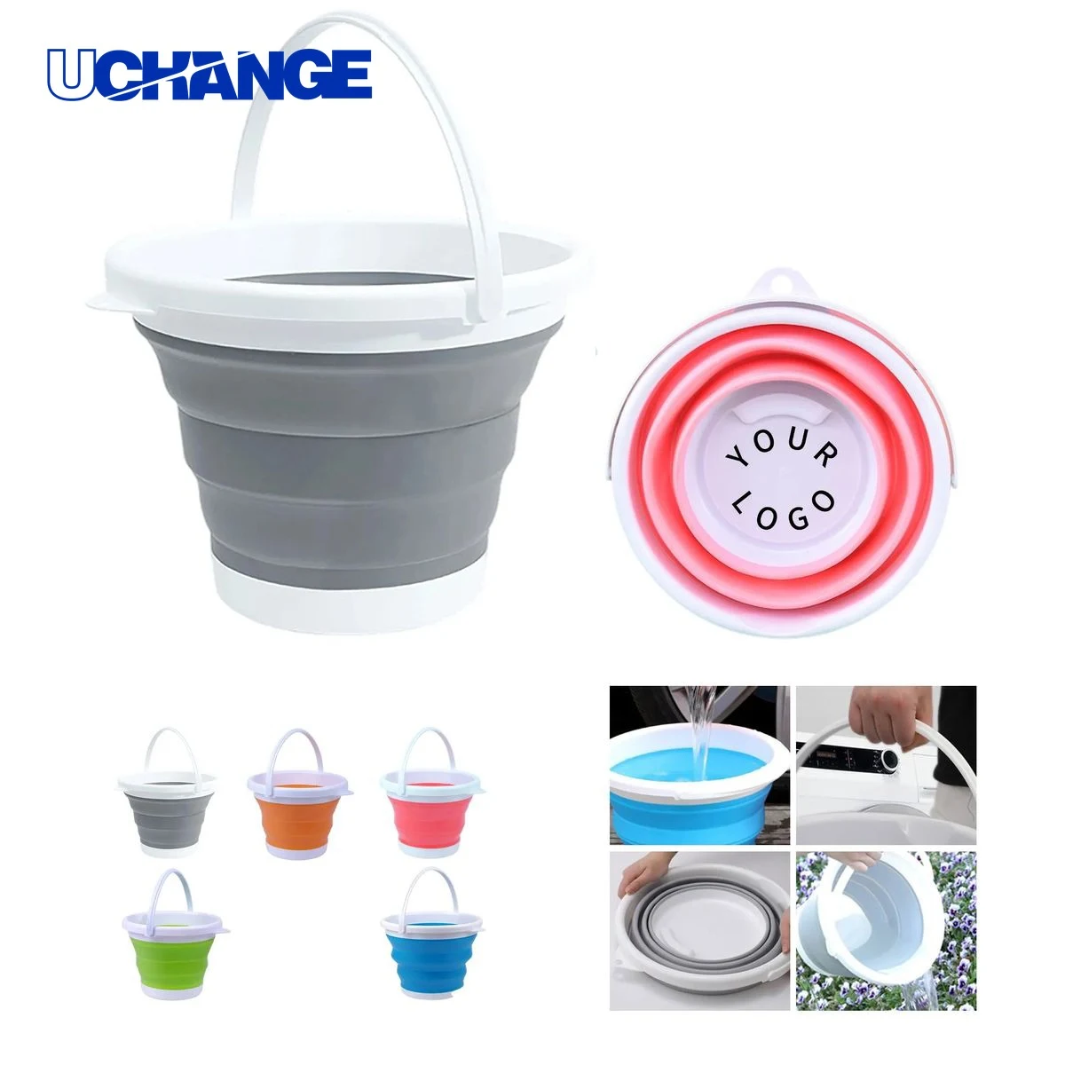Portable Collapsible 3L Silicone Bucket for Outdoor Use 1