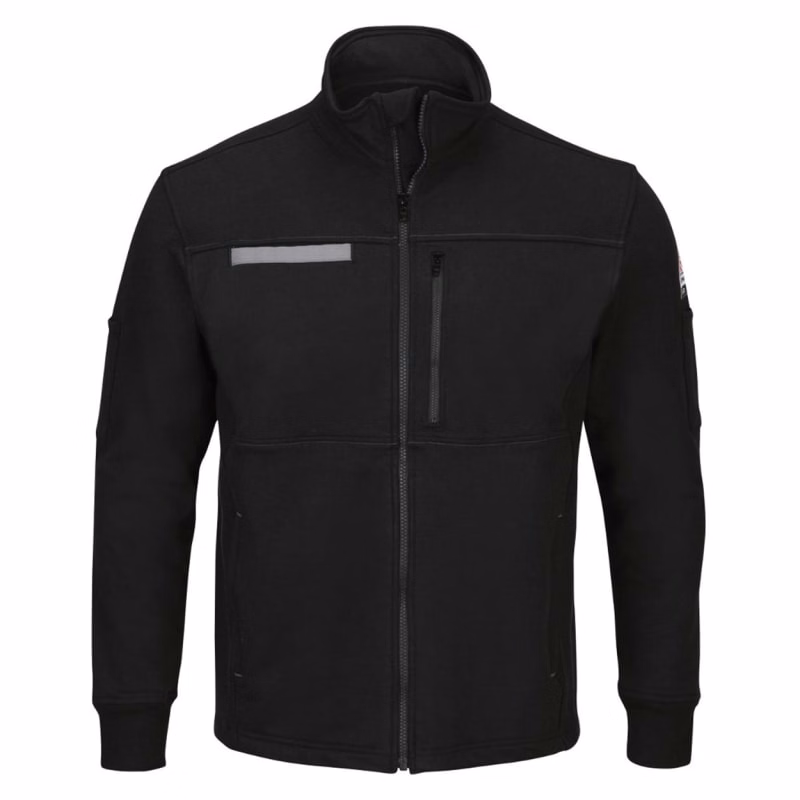 Bulwark Men's Zip Front Fleece Jacket-Cotton /Spandex Blend - SEZ2