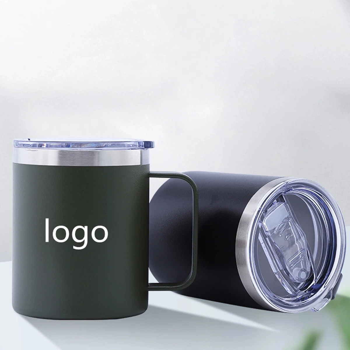12OZ Stainless Vacuum Insulated Coffee Mug Cup with Handle 1