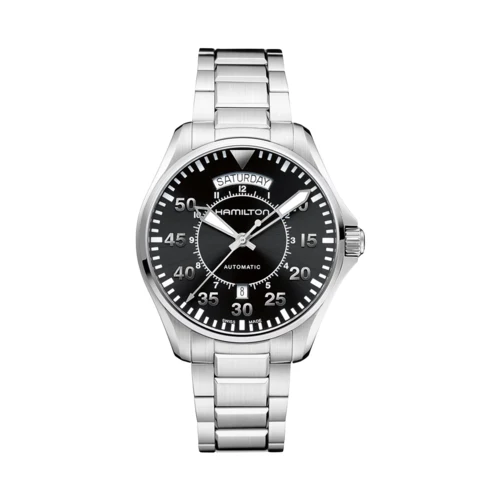 Hamilton Khaki Aviation Pilot Day Date Auto Stainless Steel Watch 1