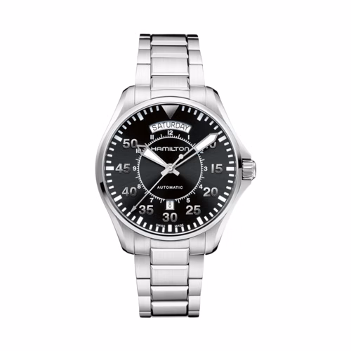 Hamilton Khaki Aviation Pilot Day Date Auto Stainless Steel Watch
