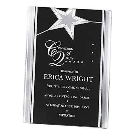 Acrylic Star stand up black/silver 5x7" 1