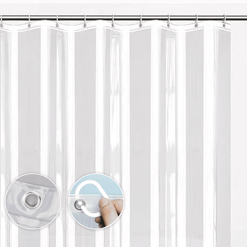 Durable Easy-Install PEVA Bath Curtain