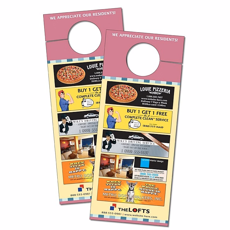 Plastic Door Hanger - 3.5x8.5 UV Inhibiting Laminate with Slit - 13 pt.