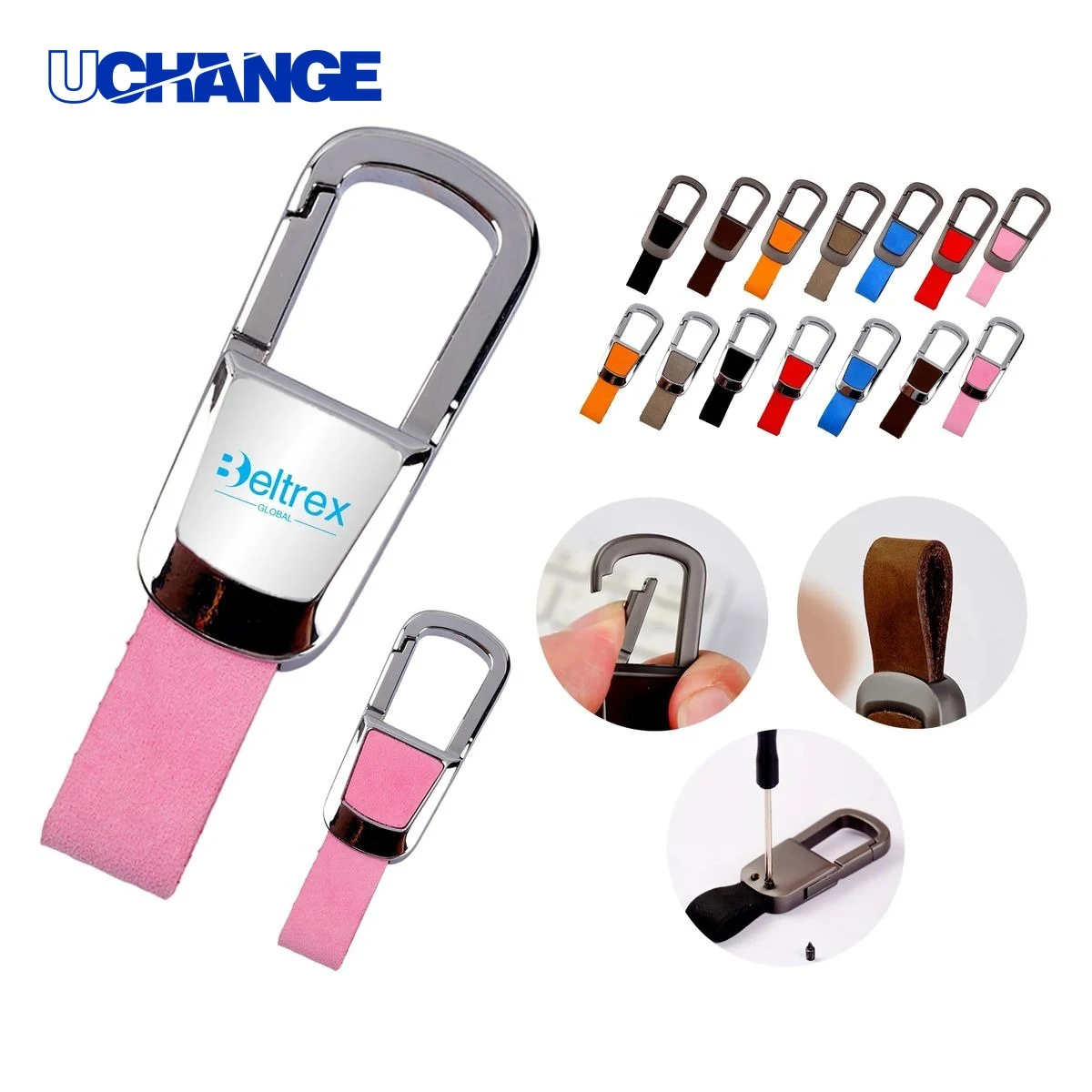 Leather Car Key Holder Case with Screw Fastening 1