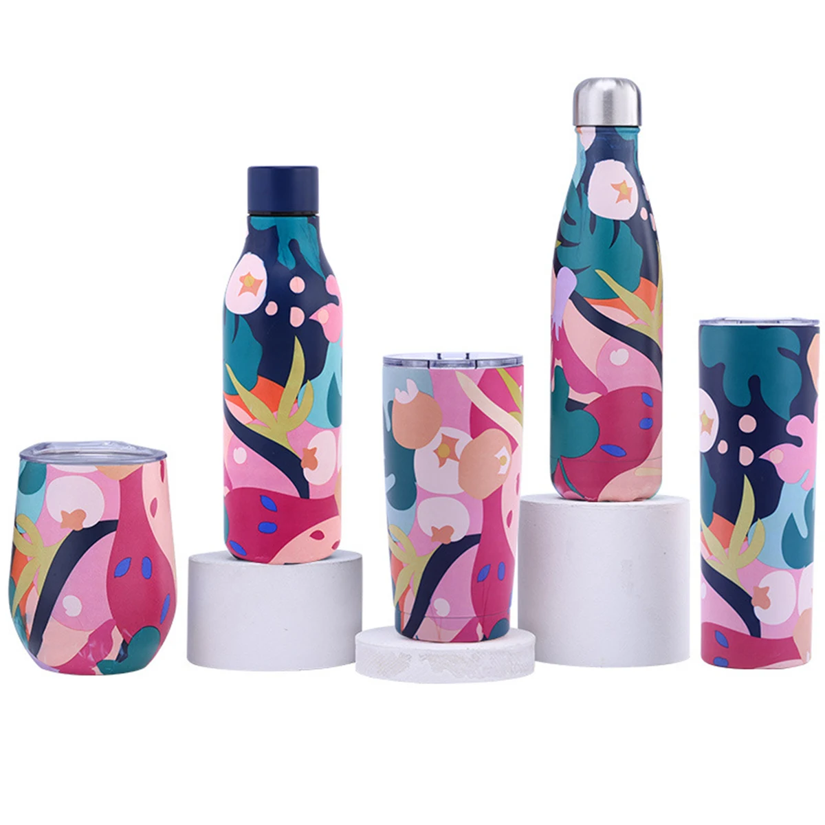 Flower Printed 18 Oz Stainless Steel Bottle 1