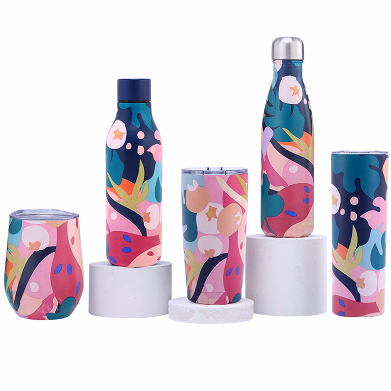 Flower Printed 18 Oz Stainless Steel Bottle