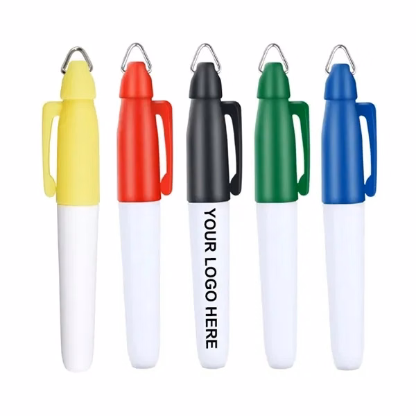 Custom Plastic Golf Ball Marker with Metal Tip — 6-Color Precision Writing Tool
