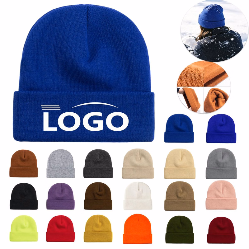 MOQ 10 Warm Solid Color Knitted Hat