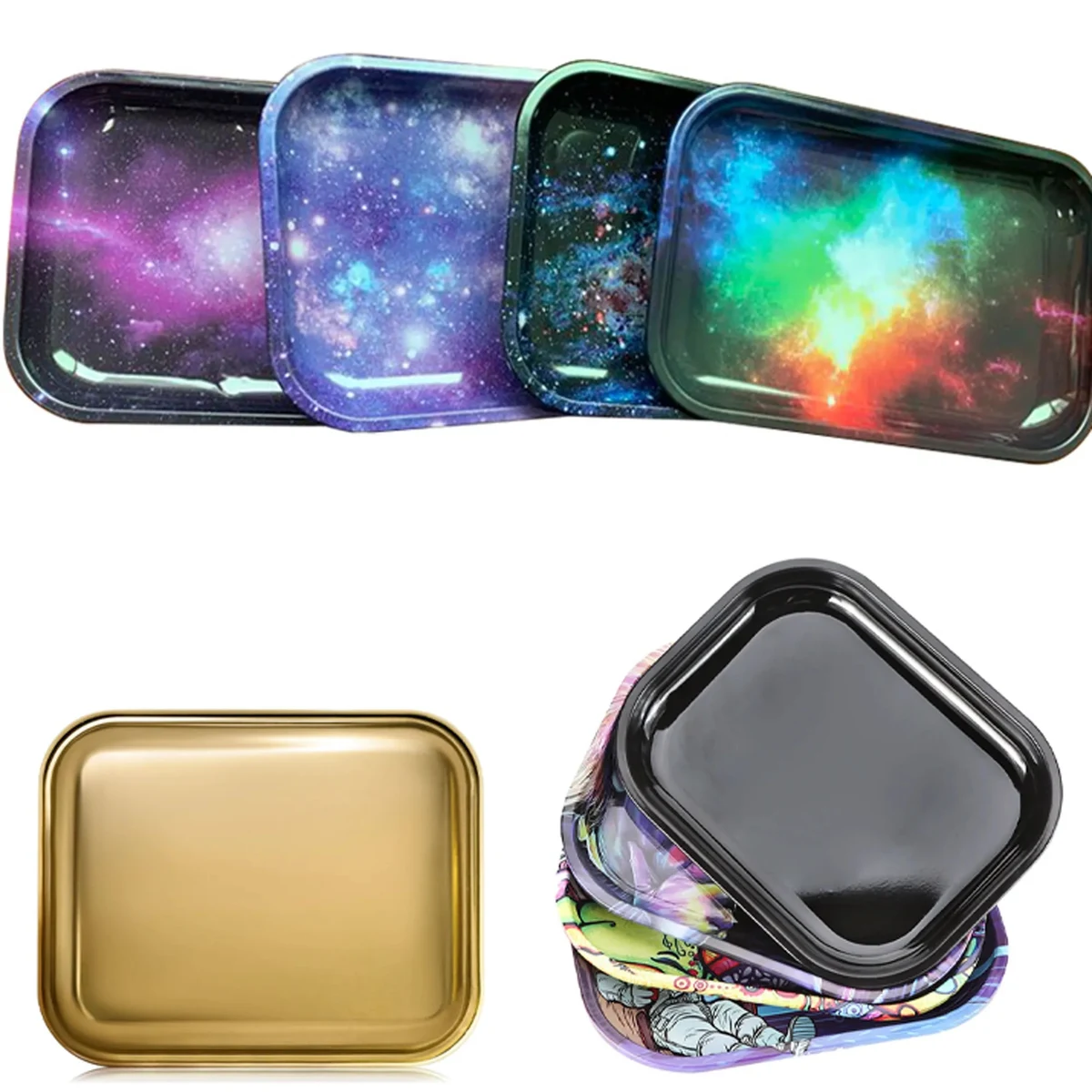 Full Color Custom Small Metal Rolling Tray MOQ 100PCS 1