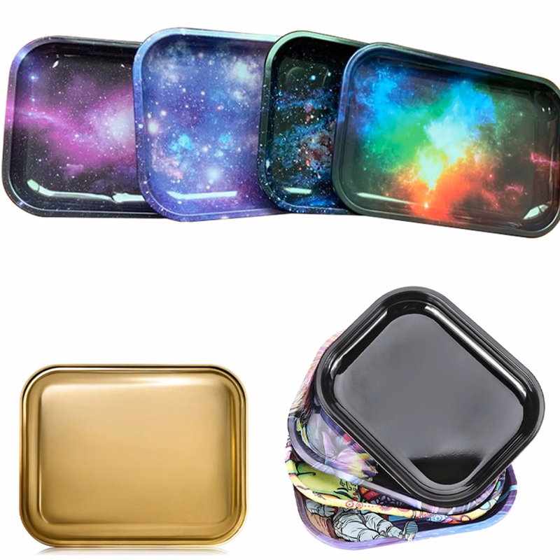 Full Color Custom Small Metal Rolling Tray MOQ 100PCS